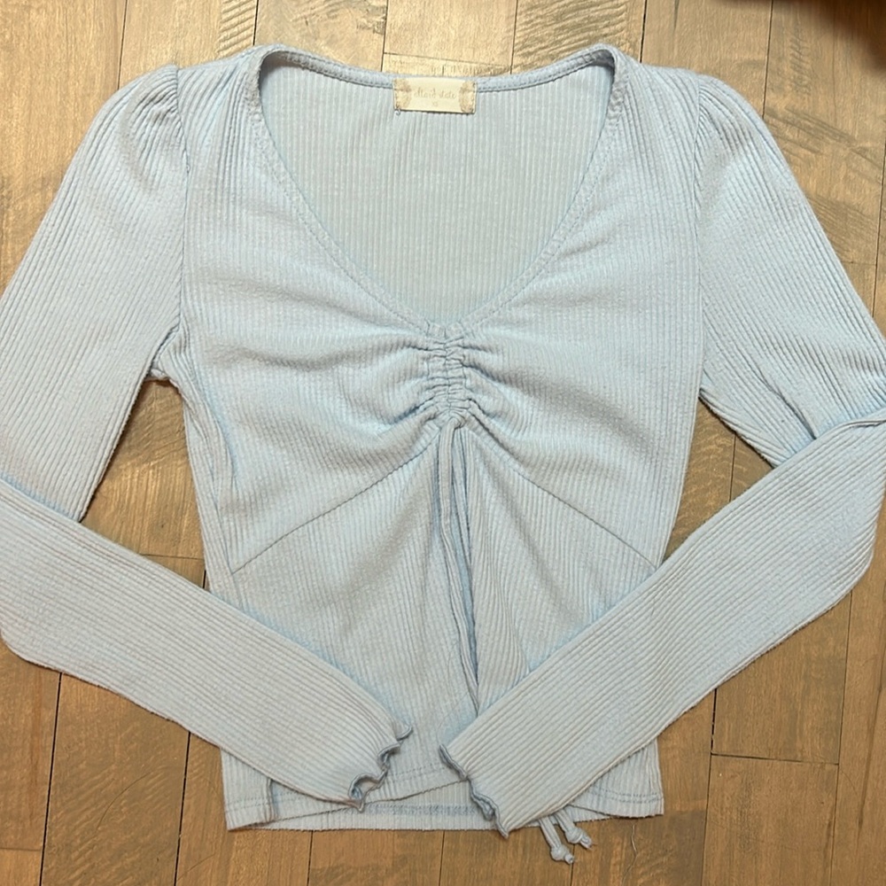 Blue long sleeve top